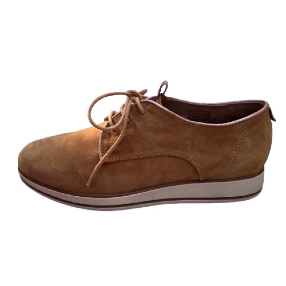 Regarde Le Ciel Cognac Suede Lace-up Shoe with Rubber Wedge Sole Size 8-1/2 - Picture 2 of 8